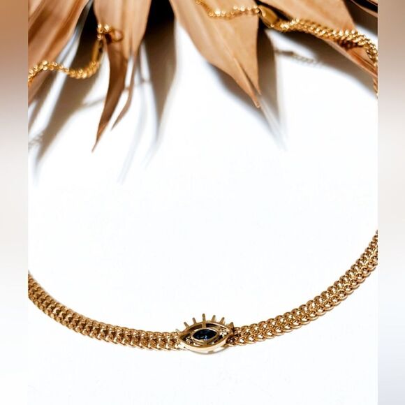 Gold evil eye necklace #843 - Picture 2 of 3